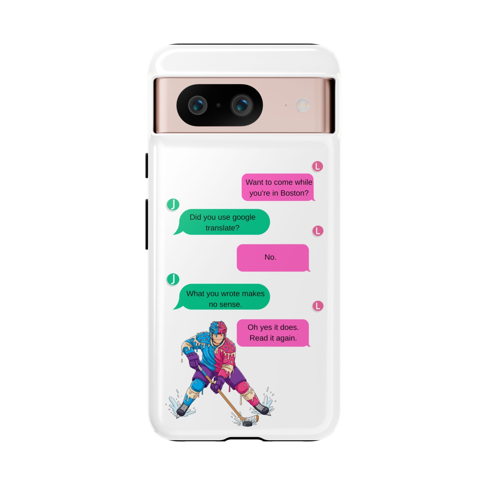 Heated Rivalry Inspired Hockey Text Message iPhone Case Tough Protective Romance Design