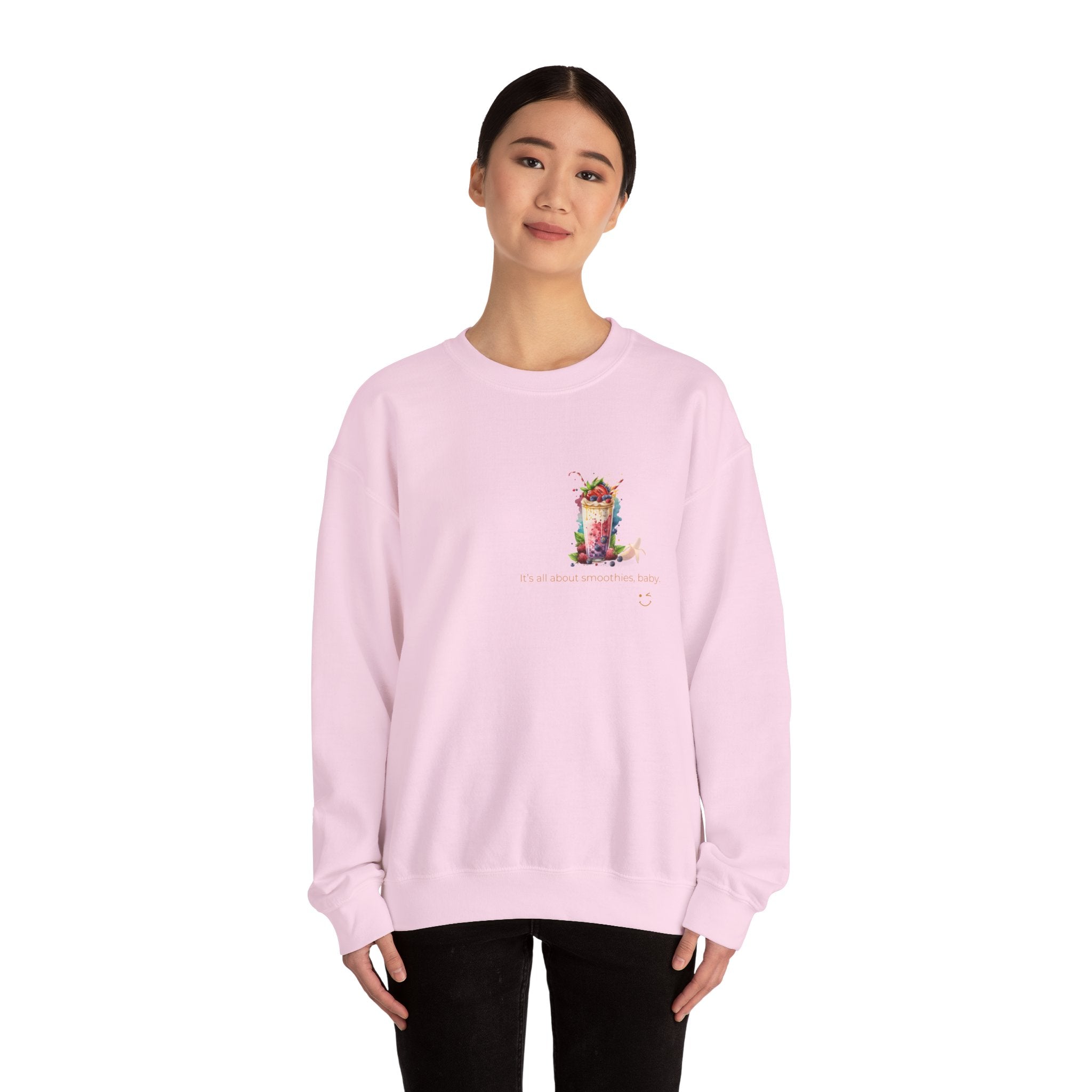 Banana Smoothie Graphic Sweatshirt with DTG Print Soft Cotton Crewneck