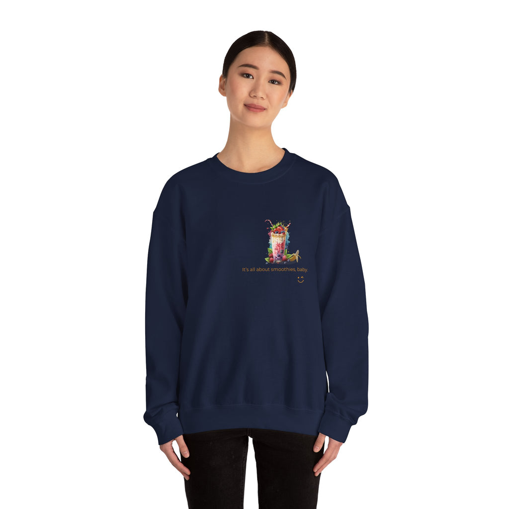 Banana Smoothie Graphic Sweatshirt with DTG Print Soft Cotton Crewneck