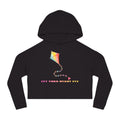 Let Your Heart Fly Cropped Hoodie for Women | Cute Heart Kite Graphic Casual Cozy Sweatshirt