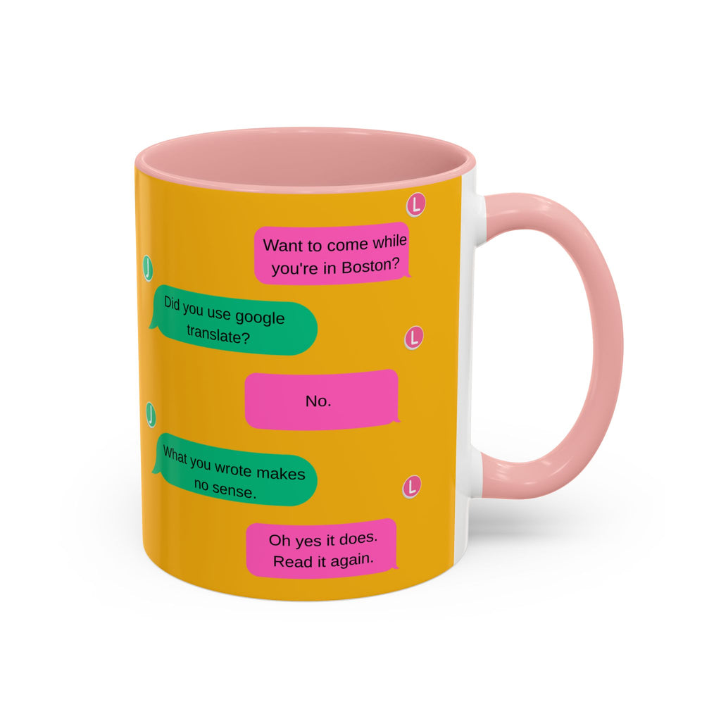 TV Show Inspired Text Message Mug Fandom Coffee Mug Accent Ceramic Cup Gift for Him Gift for Her Funny Dialogue Mug