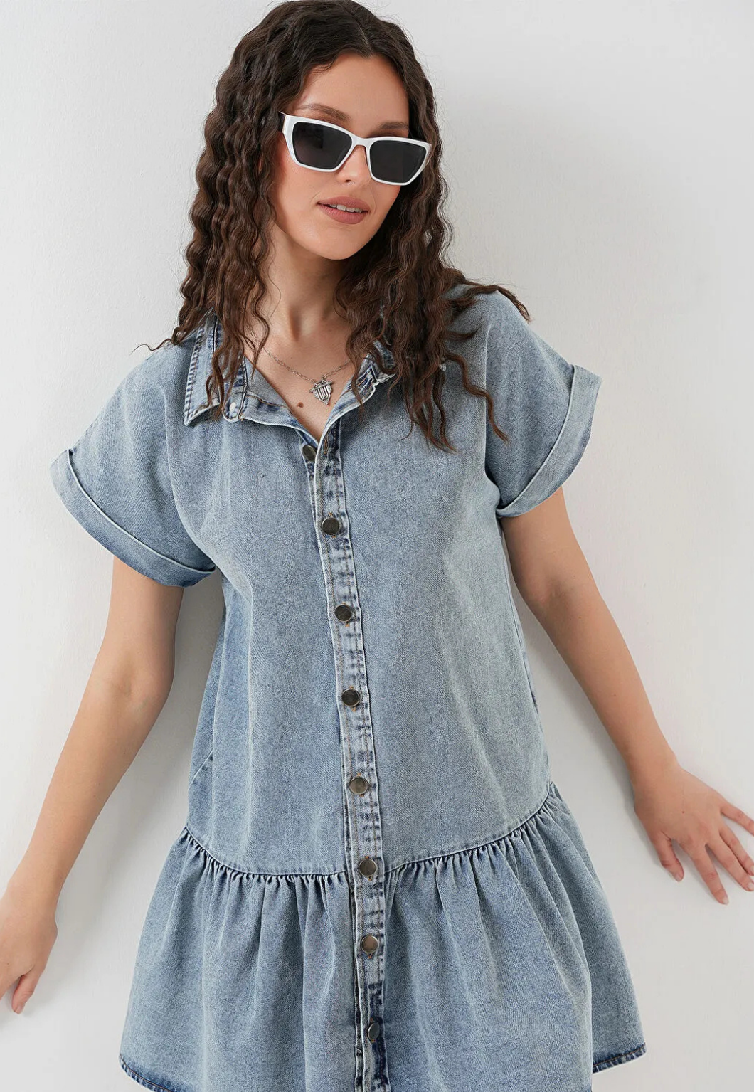 Kadın Kısa Denim Elbise