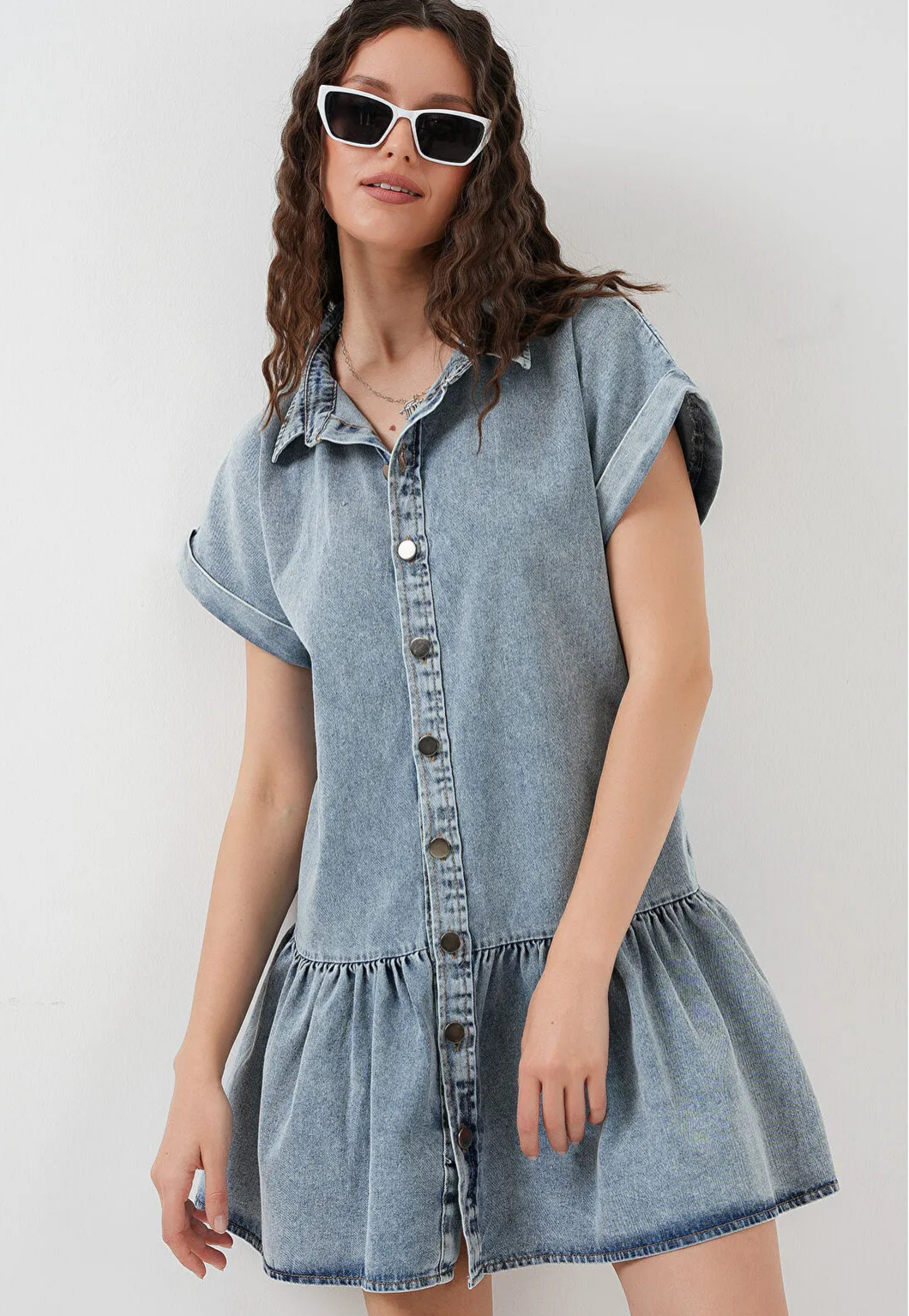 Kadın Kısa Denim Elbise