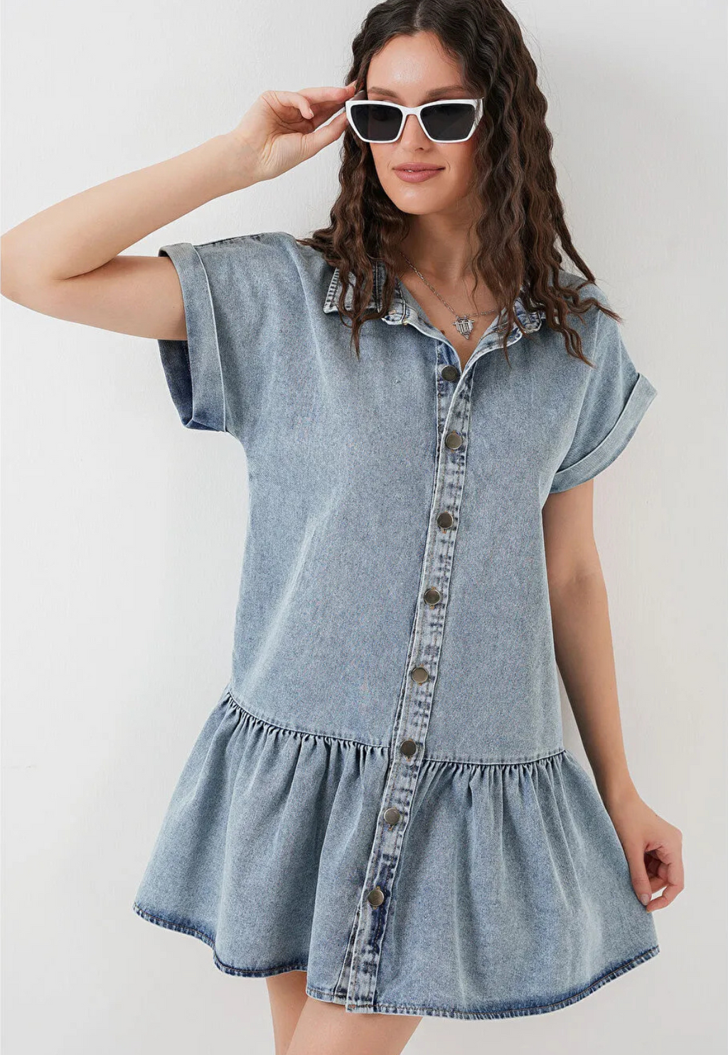 Kadın Kısa Denim Elbise