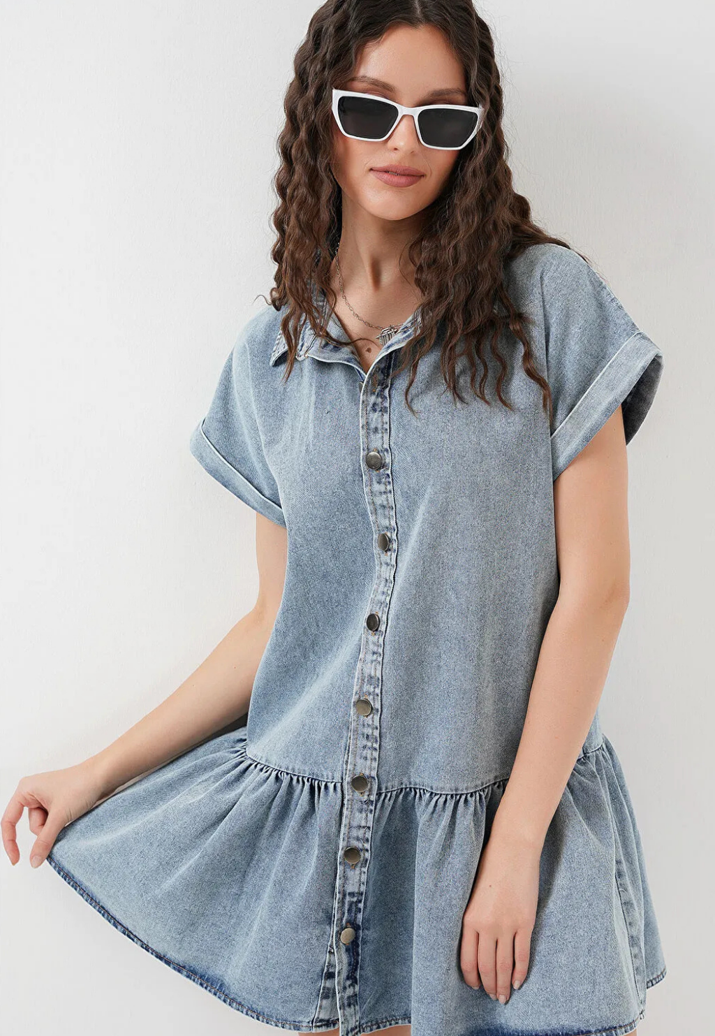 Kadın Kısa Denim Elbise