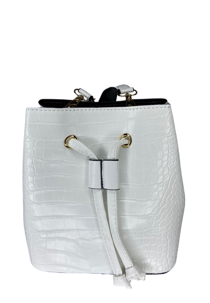 Women's White Crocodile Patterned Bag