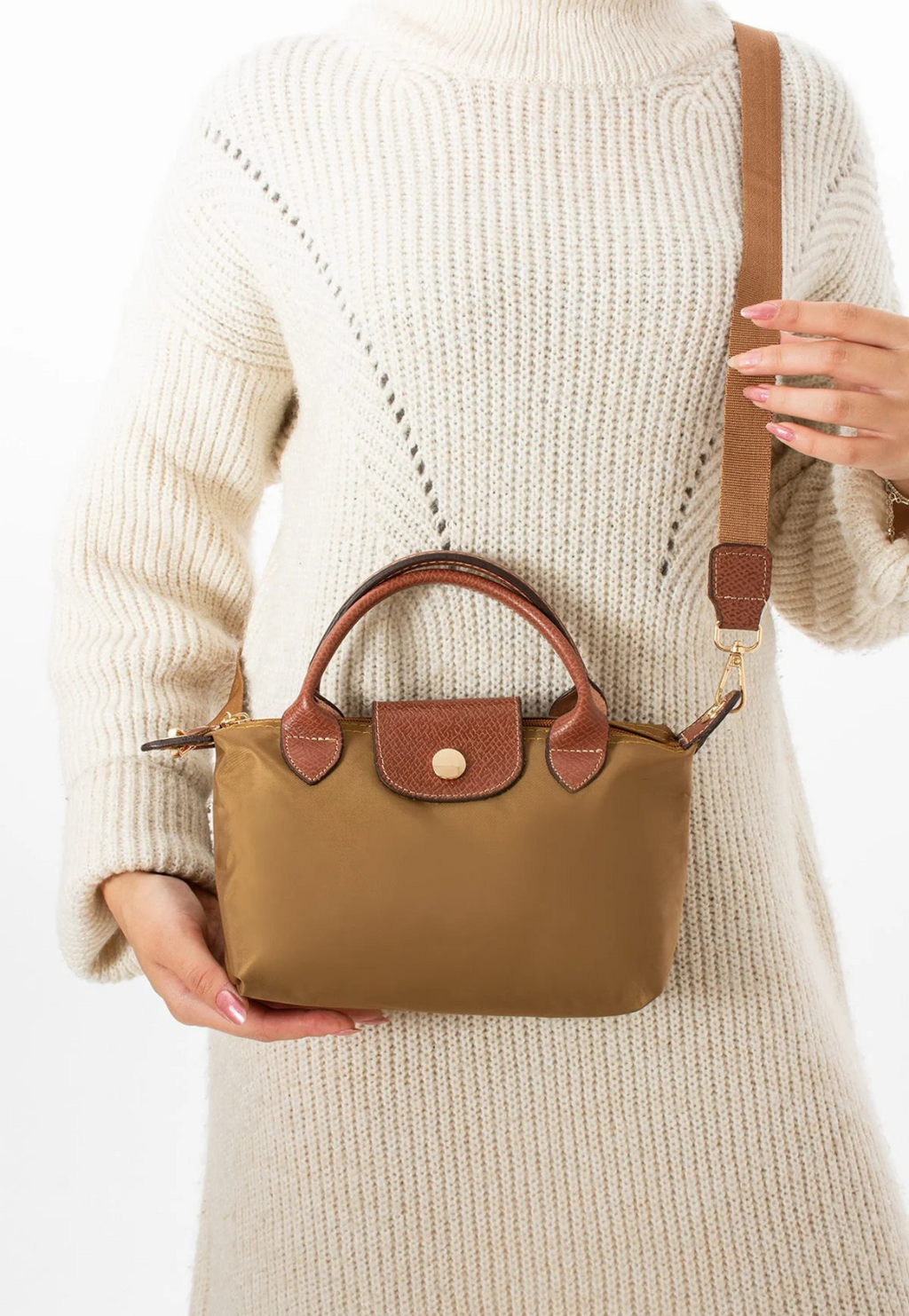 Hakiki Deri Detaylı Longchamp Model Kadın Omuz Çanta