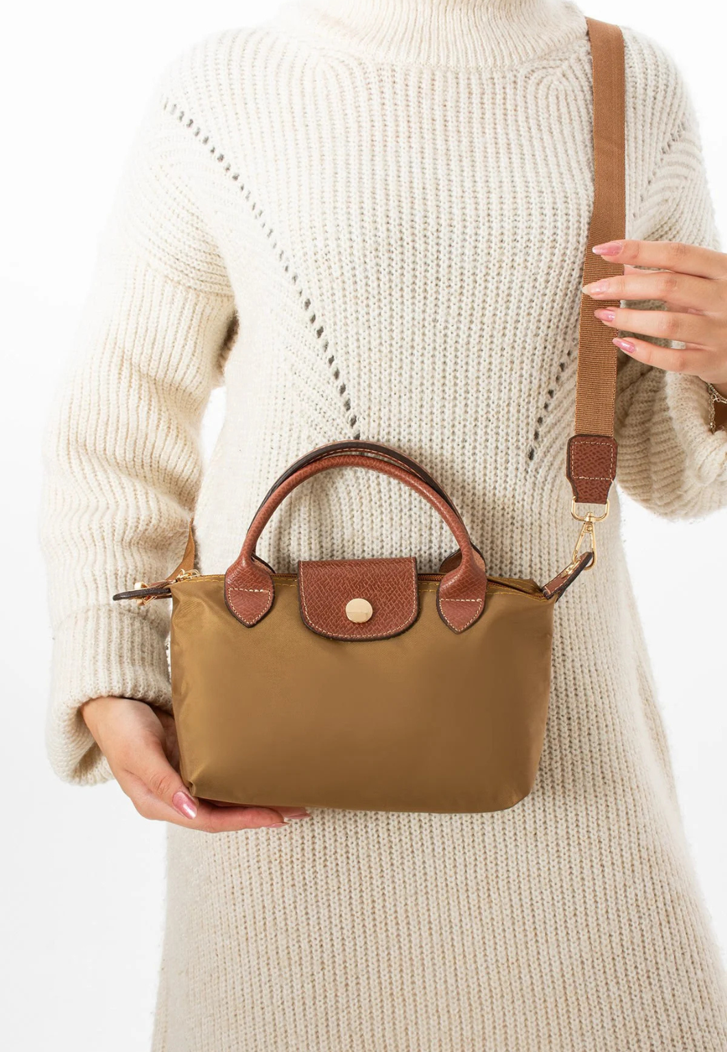 Hakiki Deri Detaylı Longchamp Model Kadın Omuz Çanta