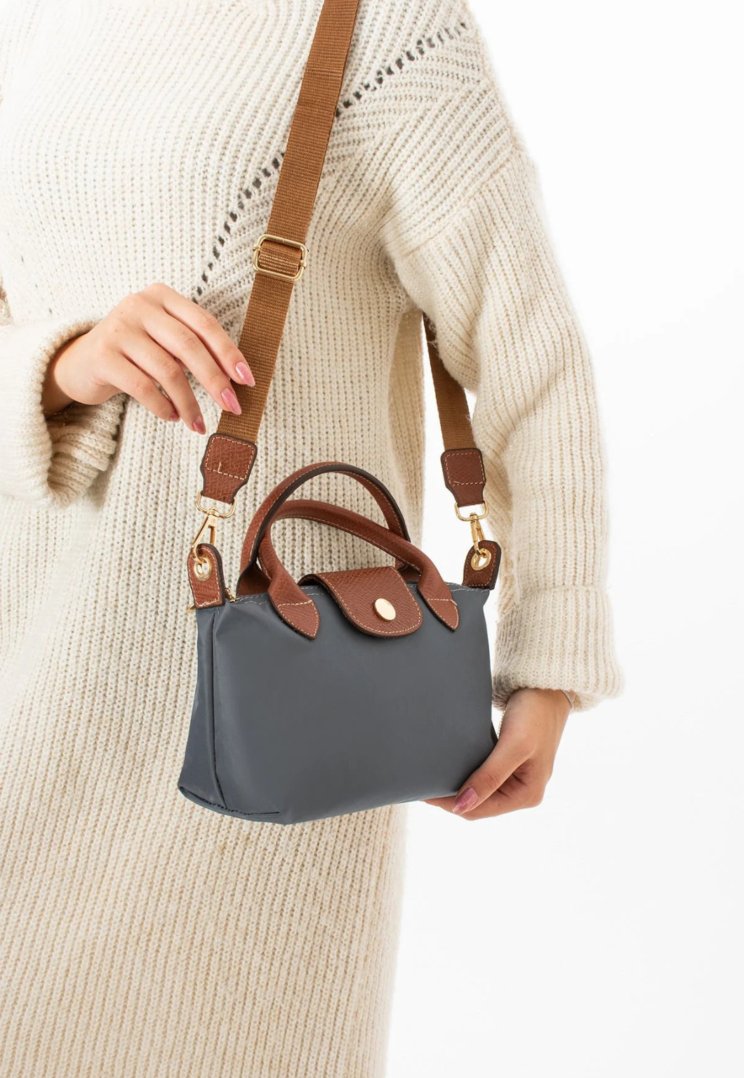 Hakiki Deri Detaylı Longchamp Model Kadın Omuz Çanta