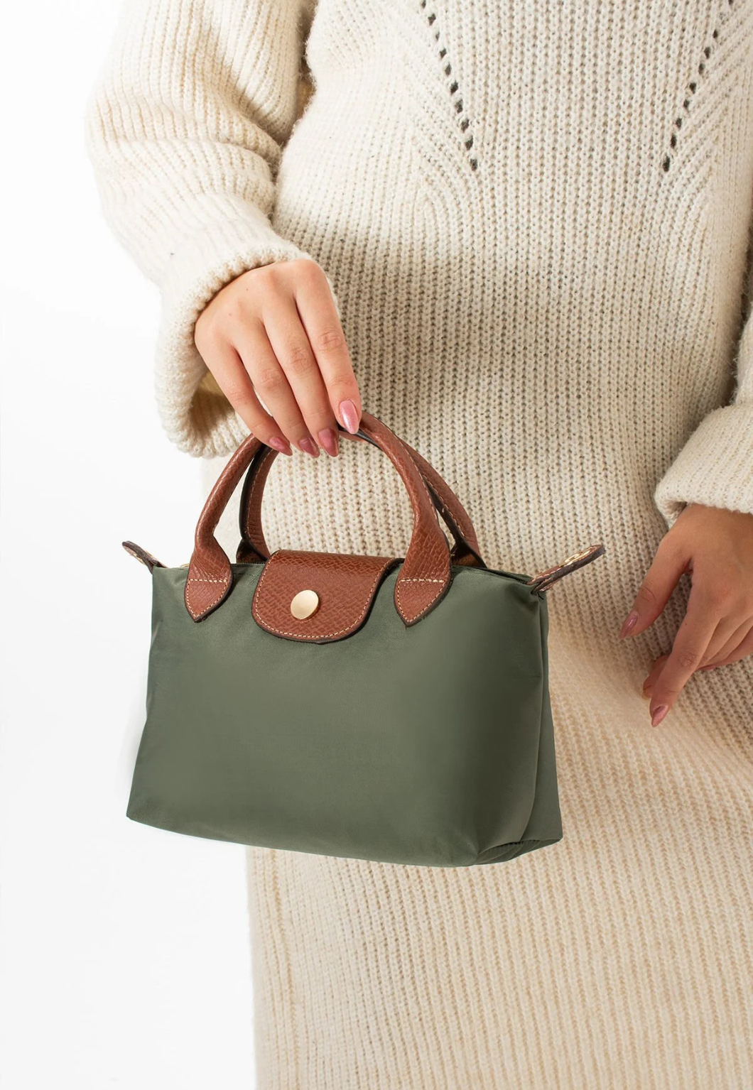 Hakiki Deri Detaylı Longchamp Model Kadın Omuz Çanta