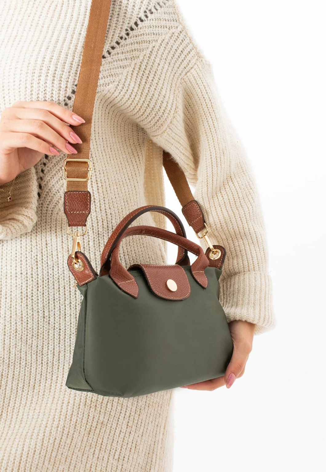 Hakiki Deri Detaylı Longchamp Model Kadın Omuz Çanta
