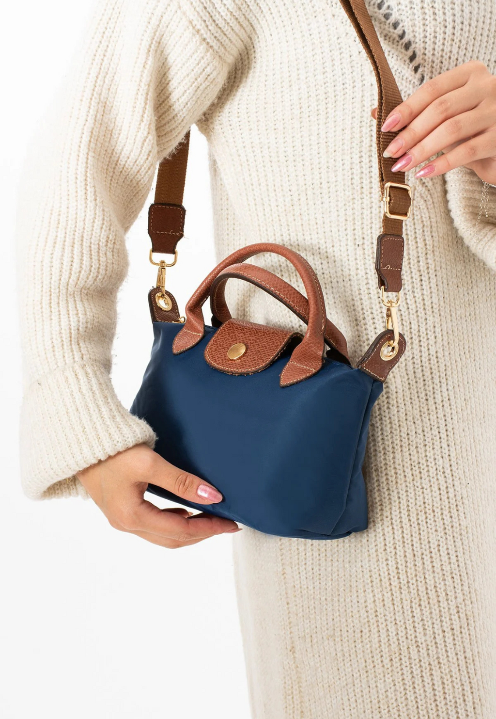 Hakiki Deri Detaylı Longchamp Model Kadın Omuz Çanta