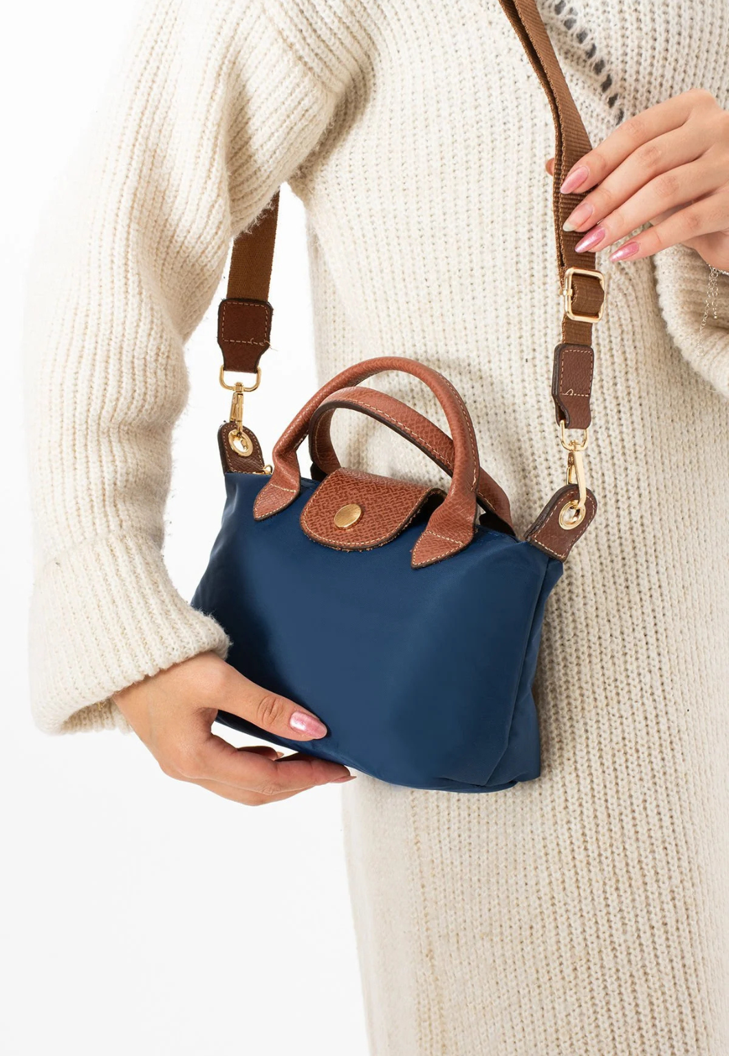 Hakiki Deri Detaylı Longchamp Model Kadın Omuz Çanta