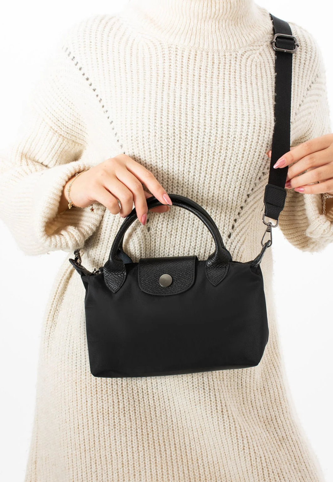 Hakiki Deri Detaylı Longchamp Model Kadın Omuz Çanta