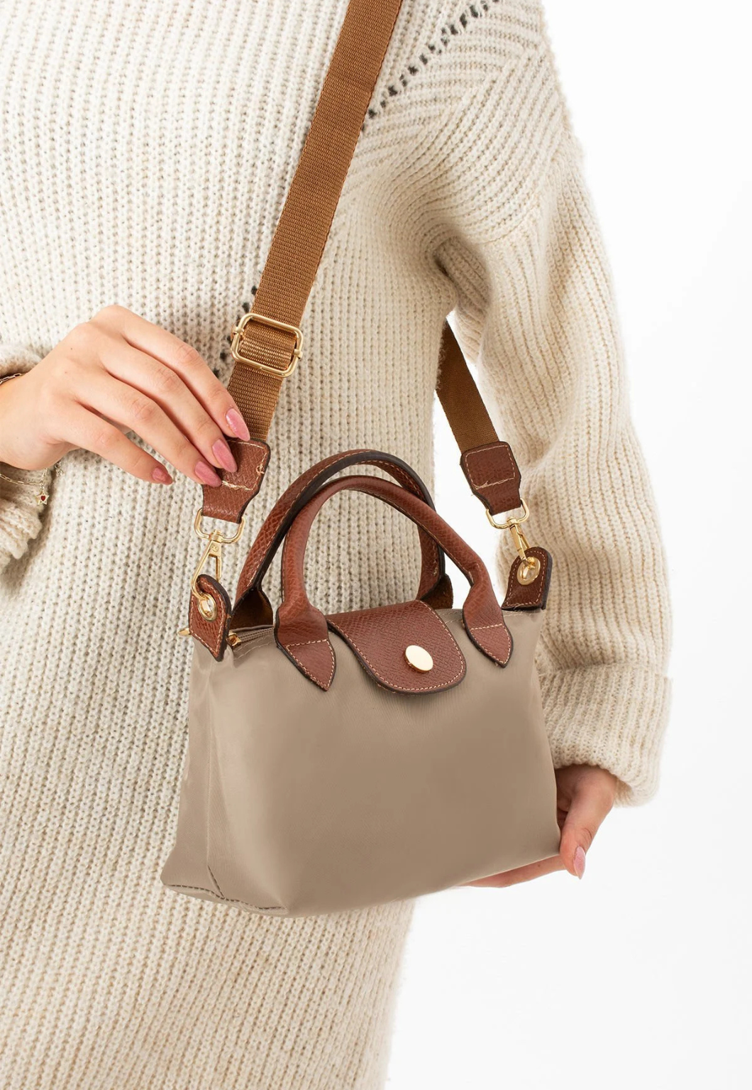 Hakiki Deri Detaylı Longchamp Model Kadın Omuz Çanta
