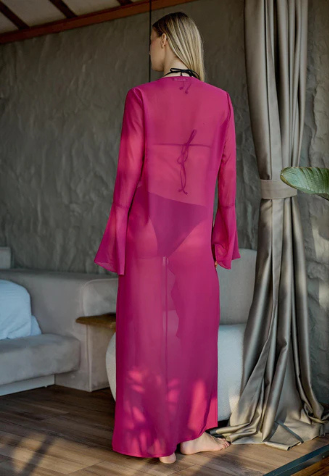 Şifon Fırfırlı Pareo Kimono